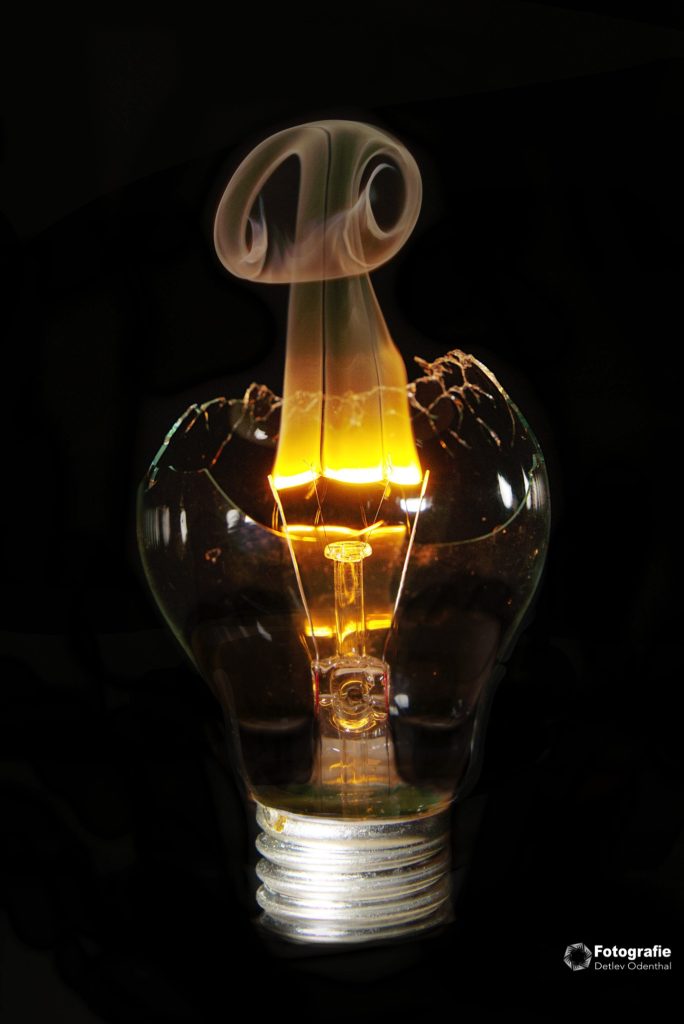 Brennende Glühbirne